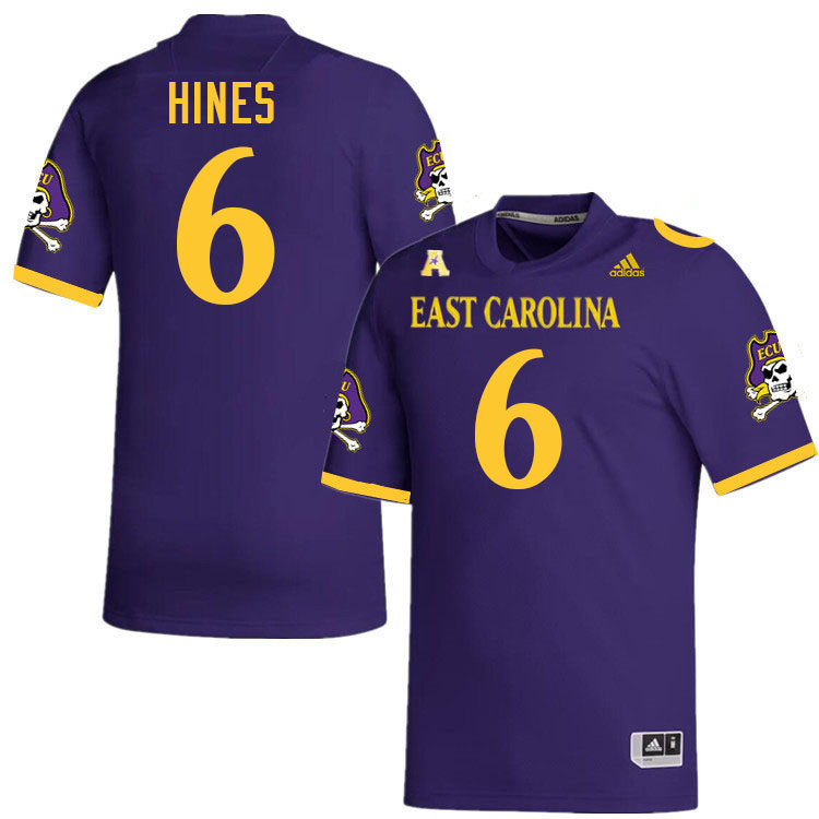 #6 DeMarius Hines East Carolina Pirates College Football Jersey Stitched-Purple